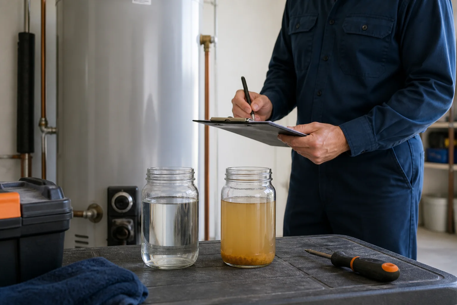 Residential water heater inspection